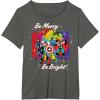 imageMarvel Avengers Christmas Holiday Retro Be Merry Be Bright TShirtAsphalt Grey