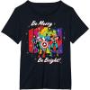 imageMarvel Avengers Christmas Holiday Retro Be Merry Be Bright TShirtBlack
