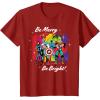 imageMarvel Avengers Christmas Holiday Retro Be Merry Be Bright TShirtCranberry Red