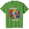 imageMarvel Avengers Christmas Holiday Retro Be Merry Be Bright TShirtGrass Green