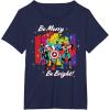 imageMarvel Avengers Christmas Holiday Retro Be Merry Be Bright TShirtNavy Blue