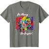 imageMarvel Avengers Christmas Holiday Retro Be Merry Be Bright TShirtOlive Heather