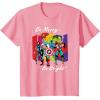 imageMarvel Avengers Christmas Holiday Retro Be Merry Be Bright TShirtPink