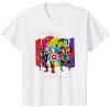 imageMarvel Avengers Christmas Holiday Retro Be Merry Be Bright TShirtWhite