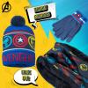 imageMarvel Boys Hat and Gloves Set for Boys Kids Winter Beanie Hat Cold Weather Accessories Set Avengers GiftsBlue Avengers 3 Pcs