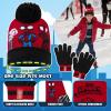 imageMarvel Boys Hat and Gloves Set for Boys Kids Winter Beanie Hat Cold Weather Accessories Set Avengers GiftsRedBlack Spidey 3 Pcs