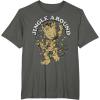 imageMarvel Christmas Groot Jingle Around Portrait TShirtAsphalt Grey