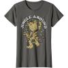 imageMarvel Christmas Groot Jingle Around Portrait TShirtAsphalt Grey