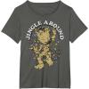 imageMarvel Christmas Groot Jingle Around Portrait TShirtAsphalt Grey