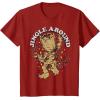 imageMarvel Christmas Groot Jingle Around Portrait TShirtCranberry Red