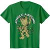 imageMarvel Christmas Groot Jingle Around Portrait TShirtKelly Green