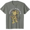 imageMarvel Christmas Groot Jingle Around Portrait TShirtOlive Heather
