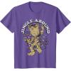 imageMarvel Christmas Groot Jingle Around Portrait TShirtPurple Heather