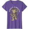 imageMarvel Christmas Groot Jingle Around Portrait TShirtPurple Heather