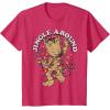 imageMarvel Christmas Groot Jingle Around Portrait TShirtRed Heather