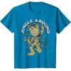 imageMarvel Christmas Groot Jingle Around Portrait TShirtSapphire Blue