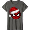imageMarvel Christmas SpiderMan Santa Hat TShirtAsphalt Grey