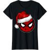 imageMarvel Christmas SpiderMan Santa Hat TShirtBlack