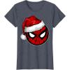 imageMarvel Christmas SpiderMan Santa Hat TShirtHeather Blue