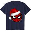 imageMarvel Christmas SpiderMan Santa Hat TShirtNavy Blue