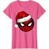 imageMarvel Christmas SpiderMan Santa Hat TShirtPink Heather