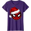 imageMarvel Christmas SpiderMan Santa Hat TShirtPurple
