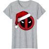 imageMarvel Deadpool Icon Santa Hat Christmas Graphic TShirtHeather Grey