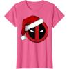 imageMarvel Deadpool Icon Santa Hat Christmas Graphic TShirtPink Heather