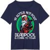imageMarvel Deadpool Is Coming To Town Christmas TShirtNavy Blue