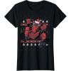imageMarvel Deadpool Santa Hat Ugly Sweater Christmas TShirtBlack