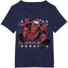 imageMarvel Deadpool Santa Hat Ugly Sweater Christmas TShirtNavy Blue