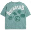 imageMarvel French Terry Drop Shoulder Vintage TShirt Adult Sizes XSmall  2XLGreen  Avengers