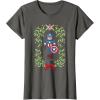 imageMarvel Holiday Christmas Avengers Captain America Nutcracker TShirtAsphalt Grey