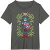 imageMarvel Holiday Christmas Avengers Captain America Nutcracker TShirtAsphalt Grey
