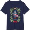 imageMarvel Holiday Christmas Avengers Captain America Nutcracker TShirtNavy Blue