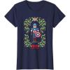 imageMarvel Holiday Christmas Avengers Captain America Nutcracker TShirtNavy Blue