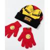 imageMarvel Iron Man Boys Red Beanie and Gloves Set  Winter Warmth Accessories with Iron Man Graphic
