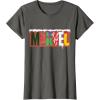 imageMarvel Logo with Christmas Holiday Avengers Decorations TShirtAsphalt Grey