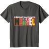 imageMarvel Logo with Christmas Holiday Avengers Decorations TShirtAsphalt Grey
