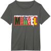 imageMarvel Logo with Christmas Holiday Avengers Decorations TShirtAsphalt Grey