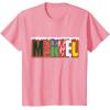 imageMarvel Logo with Christmas Holiday Avengers Decorations TShirtPink