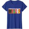 imageMarvel Logo with Christmas Holiday Avengers Decorations TShirtRoyal Blue