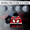 imageMarvel SpiderMan Kids Winter Hat and Snow Gloves for Boys and Toddlers 2 Pc Set PomPom Beanie with Warm MittensBlack Red 917