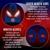 imageMarvel SpiderMan Kids Winter Hat and Snow Gloves for Boys and Toddlers 2 Pc Set PomPom Beanie with Warm MittensBlack Red Blue