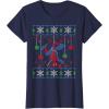 imageMarvel SpiderMan Upside Down Ugly Christmas Sweater TShirtNavy Blue