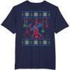 imageMarvel SpiderMan Upside Down Ugly Christmas Sweater TShirtNavy Blue