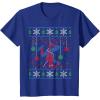 imageMarvel SpiderMan Upside Down Ugly Christmas Sweater TShirtRoyal Blue