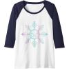 imageMarvel SpiderMan Winter Holiday Snowflake Logo Raglan Baseball TeeNavy BlueWhite