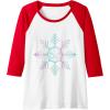 imageMarvel SpiderMan Winter Holiday Snowflake Logo Raglan Baseball TeeRedWhite
