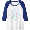 imageMarvel SpiderMan Winter Holiday Snowflake Logo Raglan Baseball TeeRoyal BlueWhite